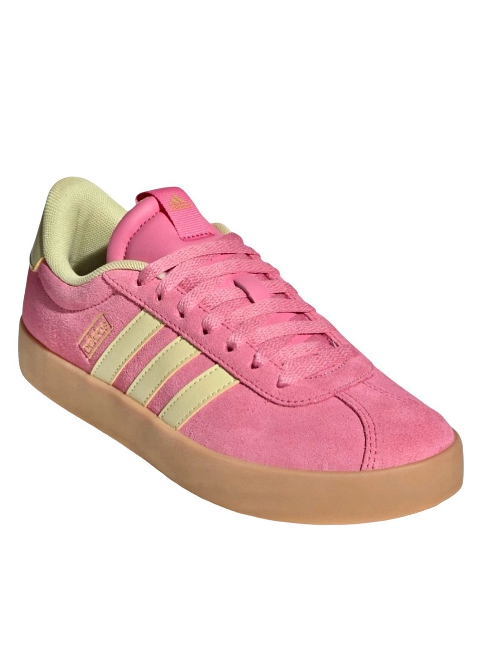 Adidas VL Court 3.0 Sneakers, Pink/Yellow, Size 7.5